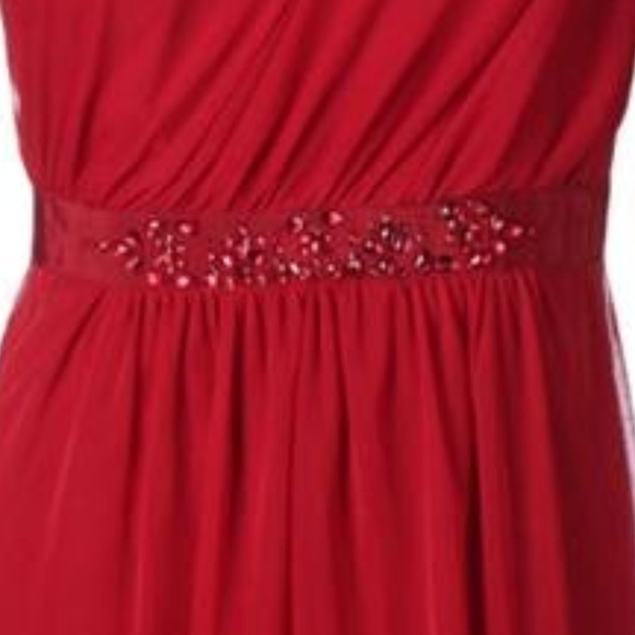 NWT Adrianna Papell One Shoulder Red Sheath Dress - Picture 4 of 7